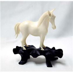 Vintage 1960's Carved Ivory Horse Figurine
