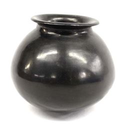 Mexican Oaxacan Burnished Black Pottery by D. Rosa