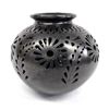 Mexican Oaxacan Black Filigree Pottery Jar