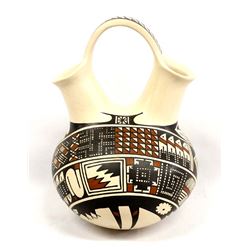 Mata Ortiz Polychrome Geometric Wedding Vase