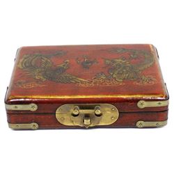 Chinese Dragon and Phoenix Bird Card Box