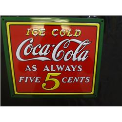 Coca Cola ice cold 5 cent sign