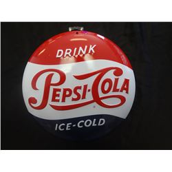 tin Pepsi button sign