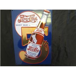 Pepsi gold 5 cent sign