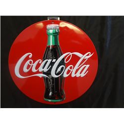 Coca Cold red disc embossed sign