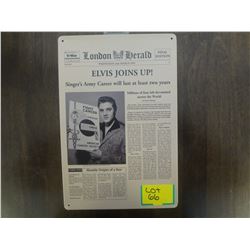 Elvis Presley tin sign movie clipping