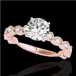 1.5 CTW H-SI/I Certified Diamond Solitaire Ring 10K Rose Gold - REF-163X6T - 34881