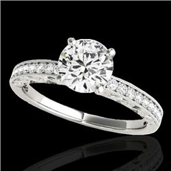 1.18 CTW H-SI/I Certified Diamond Solitaire Antique Ring 10K White Gold - REF-174H5A - 34603