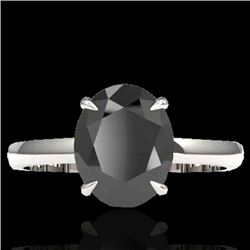 5 CTW Black VS/SI Diamond Designer Inspired Solitaire Ring 18K White Gold - REF-161A8X - 22055