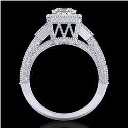 3.53 CTW Princess VS/SI Diamond Micro Pave 3 Stone Ring 18K White Gold - REF-618K2W - 37175