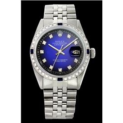 Rolex Men's Stainless Steel, QuickSet, Diam Dial & Diam/Sapphire Bezel - REF-521H2W