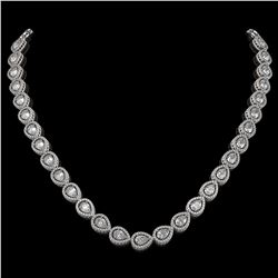 28.74 CTW Pear Diamond Designer Necklace 18K White Gold - REF-5269W3F - 42641