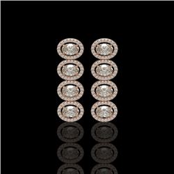 5.33 CTW Oval Diamond Designer Earrings 18K Rose Gold - REF-982N4Y - 42765