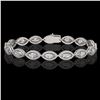 Image 1 : 10.61 CTW Marquise Diamond Designer Bracelet 18K White Gold - REF-1946Y2K - 42653