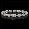 Image 2 : 10.61 CTW Marquise Diamond Designer Bracelet 18K White Gold - REF-1946Y2K - 42653