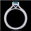 Image 4 : 1.45 CTW Fancy Intense Blue Diamond Solitaire Art Deco Ring 18K White Gold - REF-209H3A - 37754