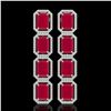Image 1 : 20.59 CTW Ruby & Diamond Halo Earrings 10K White Gold - REF-230W9F - 41573