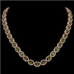 49.46 CTW Tourmaline & Diamond Halo Necklace 10K Rose Gold - REF-763K6W - 40575