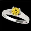 Image 1 : 1.5 CTW Certified Si/I Fancy Intense Yellow Diamond Solitaire Ring 10K White Gold - REF-254Y5K - 351