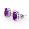 Image 1 : 1.50 CTW Amethyst Earrings 18K White Gold - REF-14M2H - 10115