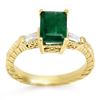 Image 1 : 2.45 CTW Emerald & Diamond Ring 10K Yellow Gold - REF-34F2N - 11008