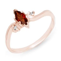 0.29 CTW Garnet & Diamond Ring 14K Rose Gold - REF-15F8N - 12434