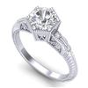 1.17 CTW VS/SI Diamond Solitaire Art Deco Ring 18K White Gold - REF-381N8Y - 37214