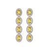 5.4 CTW Fancy Citrine & Diamond Halo Earrings 10K White Gold - REF-102N2Y - 40544