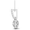 1.5 CTW Certified VS/SI Diamond Solitaire Halo Necklace 14K White Gold - REF-300X2T - 30070