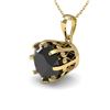 1 CTW Black Diamond Solitaire Necklace 18K Yellow Gold - REF-45T3M - 35725