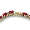 Image 4 : 55.5.0 CTW Ruby & VS/SI Certified Diamond Eternity Necklace 10K Yellow Gold - REF-361M8H - 29432