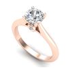 1.08 CTW VS/SI Diamond Solitaire Art Deco Ring 18K Rose Gold - REF-361T8M - 37287