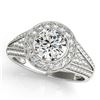 1.7 CTW Certified VS/SI Diamond Solitaire Halo Ring 18K White Gold - REF-416M4H - 26718