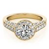 2.56 CTW Certified VS/SI Diamond Solitaire Halo Ring 18K Yellow Gold - REF-640X2T - 26789