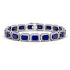 26.21 CTW Sapphire & Diamond Halo Bracelet 10K White Gold - REF-326M9H - 41384
