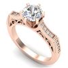 1.25 CTW VS/SI Diamond Solitaire Art Deco Ring 18K Rose Gold - REF-400N2Y - 37074