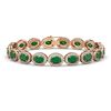 22.89 CTW Emerald & Diamond Halo Bracelet 10K Rose Gold - REF-291H5A - 40602