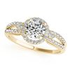 1 CTW Certified VS/SI Diamond Solitaire Halo Ring 18K Yellow Gold - REF-192W8F - 26807
