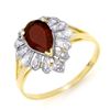 1.11 CTW Garnet & Diamond Ring 10K Yellow Gold - REF-11K8W - 13607
