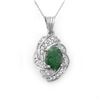 3.17 CTW Emerald & Diamond Pendant 18K White Gold - REF-93X3T - 13132