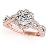 1.69 CTW Certified VS/SI Diamond Solitaire Halo Ring 18K Rose Gold - REF-411M3H - 26821