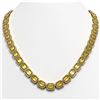 52.94 CTW Fancy Citrine & Diamond Halo Necklace 10K Yellow Gold - REF-679Y3K - 41374