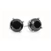 1.50 CTW VS Certified Black Diamond Solitaire Stud Earrings 14K White Gold - REF-37T8M - 14142