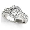 0.9 CTW Certified VS/SI Diamond Solitaire Halo Ring 18K White Gold - REF-143T6M - 27069