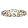 15.91 CTW Fancy Citrine & Diamond Halo Bracelet 10K White Gold - REF-276K2W - 41132