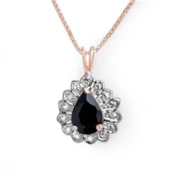 1.10 CTW Blue Sapphire Pendant 18K Rose Gold - REF-19H3A - 13636
