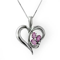 0.77 CTW Amethyst & Diamond Pendant 10K White Gold - REF-19F5N - 12686