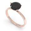 1.50 CTW Black Certified Diamond Engagement Ring Martini 18K Rose Gold - REF-59K3W - 32240