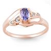 Image 1 : 0.42 CTW Tanzanite & Diamond Ring 14K Rose Gold - REF-24W2F - 10439
