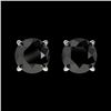 1.05 CTW Fancy Black VS Diamond Solitaire Stud Earrings 10K White Gold - REF-25Y9K - 36584